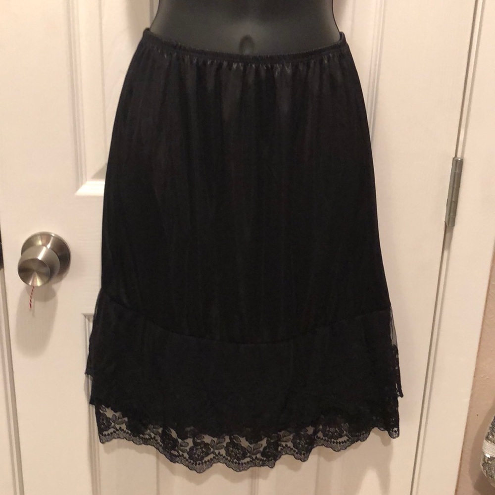 Black lace slip.